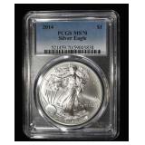 2014 AMERICAN SILVER EAGLE PCGS MS70