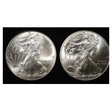 (2) 2015 AMERICAN SILVER EAGLES