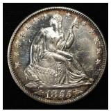 1855-O SEATED LIBERTY HALF DOLLAR CH/GEM BU