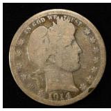 1914-S BARBER QUARTER GOOD