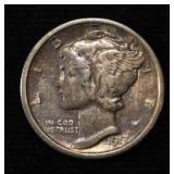 1917-D MERCURY DIME XF/AU