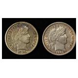 1901 XF & 1903 AU BARBER DIMES