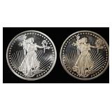 (2) 1 OZ .999 SILVER ROUNDS