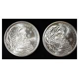 (2) 2025 1 OZ .999 SILVER CHRISTMAS ROUNDS