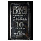 10 OZ .999 SILVER BAR