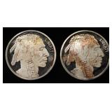 (2) 1 OZ .999 SILVER ROUNDS