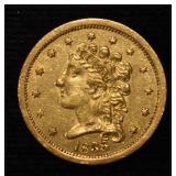 1838 $2.5 CLASSIC HEAD GOLD NICE AU/ UNC