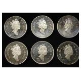 (6) 92.5% STERLING CANADIAN HALVES