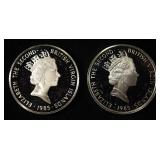 (2) 92.5% STERLING FOREIGN COINS