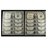 (10) $1 SILVER CERTIFICATES CU