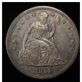 1844 SEATED LIBERTY DOLLAR AU/BU