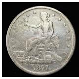 1877 TRADE DOLLAR FINE
