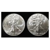 (2) 2017 AMERICAN SILVER EAGLES