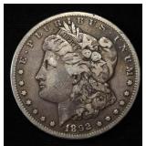 1892-CC MORGAN DOLLAR VF