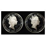 (2) 92.5% STERLING FOREIGN COINS