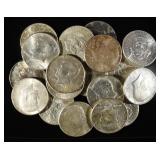 (20) 90% SILVER KENNEDY HALF DOLLARS