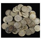 (50) 90% SILVER ROOSEVELT DIME