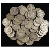 (50) 90% SILVER MERCURY DIMES