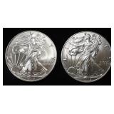(2) 2019 AMERICAN SILVER EAGLES
