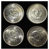 (4) 1952 WASH/CARVER COMMEM HALVES GEM BU