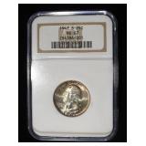 1947-S WASHINGTON QUARTER NGC MS67