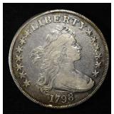 1798 DRAPED BUST DOLLAR XF
