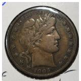 1905 BARBER HALF DOLLAR XF