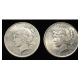 1922, 23 PEACE DOLLARS