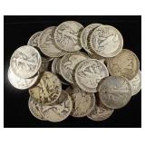 (20) 90% SILVER WALKING LIBERTY HALF DOLLARS