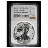 2019-W SILVER EAGLE NGC ENHANCED REV PF-69