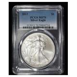 2013 AMERICAN SILVER EAGLE PCGS MS70