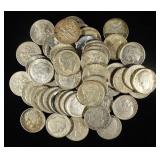 (50) 90% SILVER ROOSEVELT DIMES