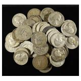 (40) 90% SILVER WASHINGTON QUARTERS