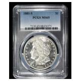 1881-S MORGAN DOLLAR PCGS MS 65