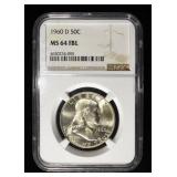 1960-D FRANKLIN HALF DOLLAR NGC MS64 FBL