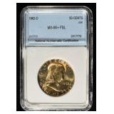 1962-D FRANKLIN HALF DOLLAR NNC SUPERB GEM BU FBL