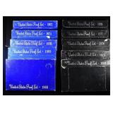1968-1979 US PROOF SETS, NO 1973,1978