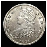 1834 BUST HALF DOLLAR AU/BU