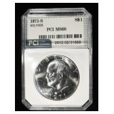 1971-S EISENHOWER DOLLAR PCI SILVER SUPERB GEM+ BU