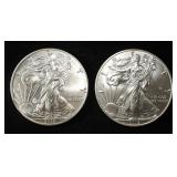 (2) 2019 AMERICAN SILVER EAGLES