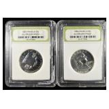 1957 & 1959 FRANLKIN HALF DOLLARS INB GEM PROOF