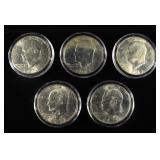 (5) 40% SILVER EISENHOWER DOLLARS