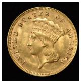 1878 $3 GOLD BU