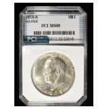 1973-S EISENHOWER DOLLAR SILVER PCI SUPERB GEM+ BU