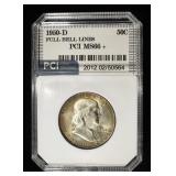 1950-D FRANKLIN HALF DOLLAR PCI SUPERB GEM BU FBL