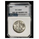 1945 WALKING LIBERTY HALF DOLLR  PCI SUPERB GEM BU