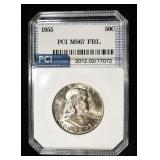 1955 FRANKLIN HALF DOLLAR PCI SUPERB GEM BU FBL