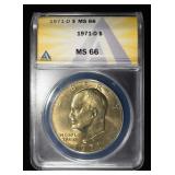 1971-D EISENHOWER DOLLAR ANACS MS66