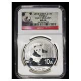 2014 CHINA SILVER PANDA NGC MS-69 EARLY RELEASES