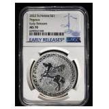 2022 ST HELENA SILVER PEGASUS NGC MS-70
